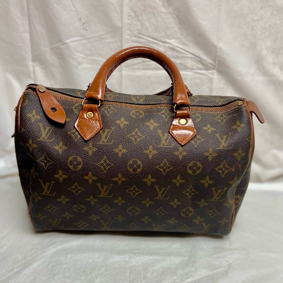 Louis Vuitton Brown Mono Boulogne Boston Speedy 30 Hand Bag  12.5inx8inx… - Picture 1 of 15